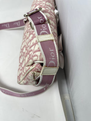 Christian Dior Pink Floral Trotter Oblique Crossbody Bag!