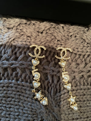 Chanel No. 5 Pierced Faux Pearl Earrings!