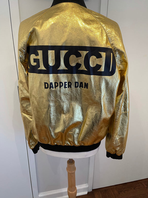 Gucci Neutrals, Pattern Print x Dapper Dan Web Accent Bomber Jacket M