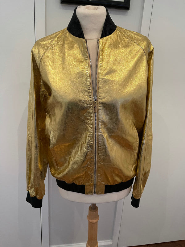 Gucci Dapper Dan Metallic Green Bomber Jacket