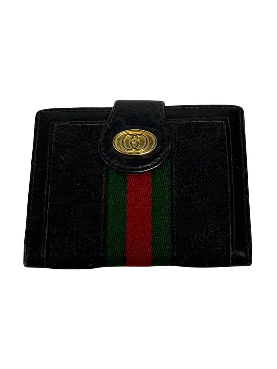 Gucci Black And Green Stripe Wallet!