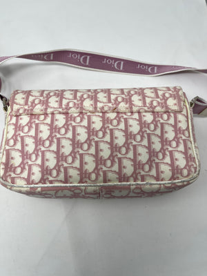 Christian Dior Pink Floral Trotter Oblique Crossbody Bag!