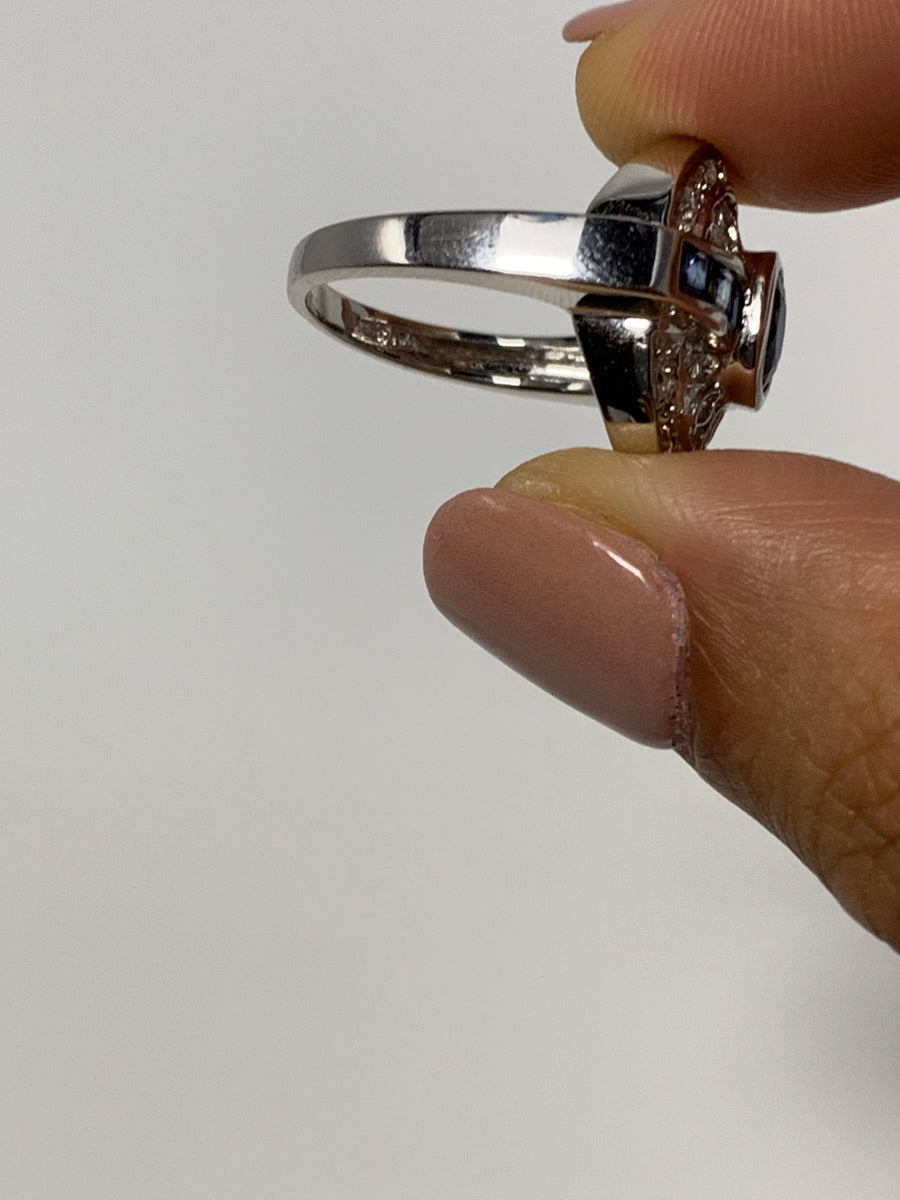 14 K Sapphire and Diamond Ring!-New Neu Glamour | Preloved Designer Jewelry, Shoes &amp; Handbags.