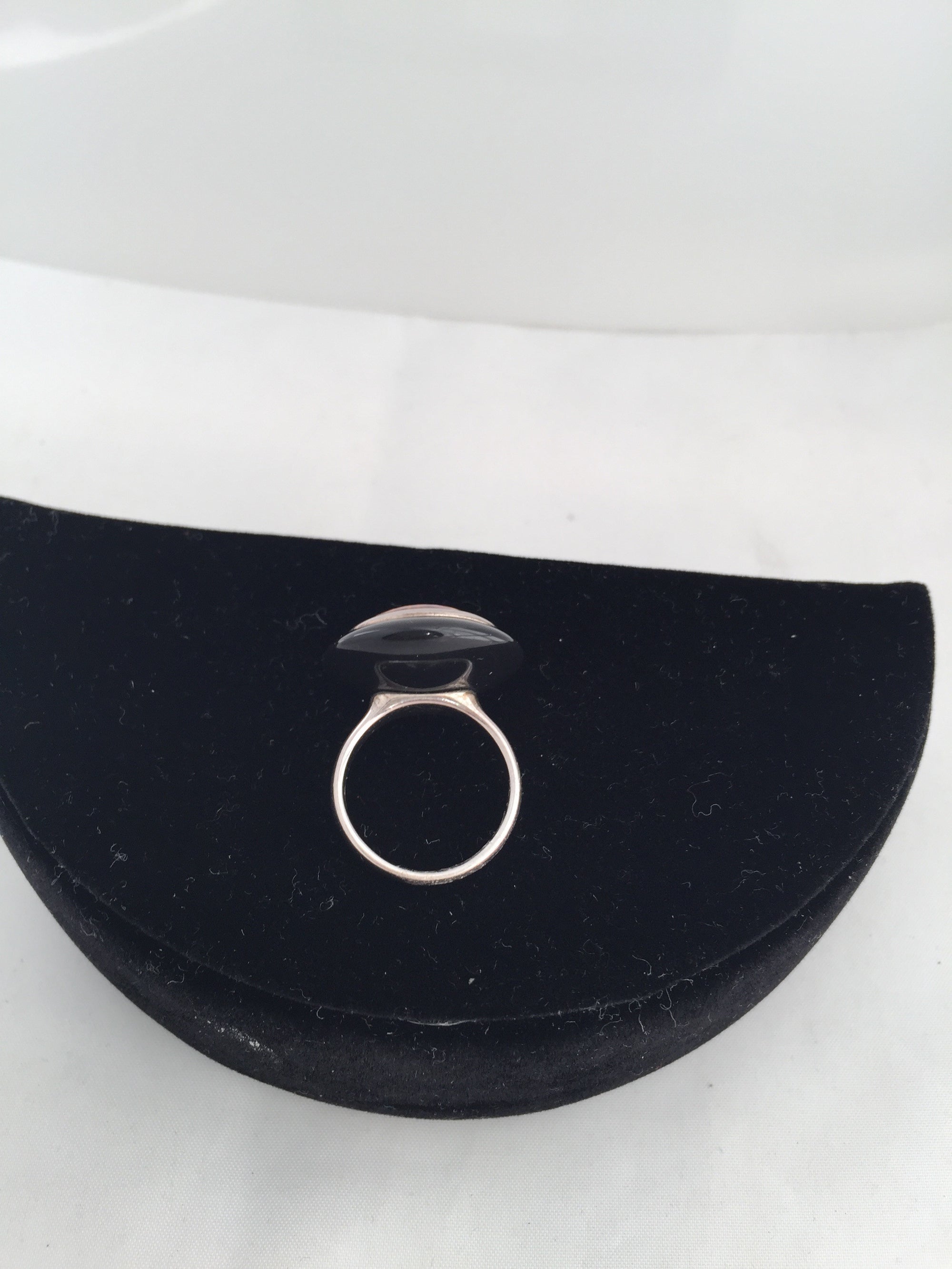 Sterling Silver Ring with Onyx and Amber!-New Neu Glamour | Preloved Designer Jewelry, Shoes &amp; Handbags.