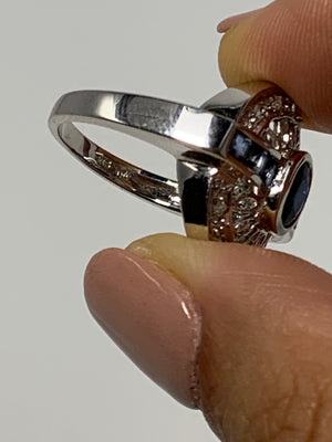 14 K Sapphire and Diamond Ring!-New Neu Glamour | Preloved Designer Jewelry, Shoes &amp; Handbags.