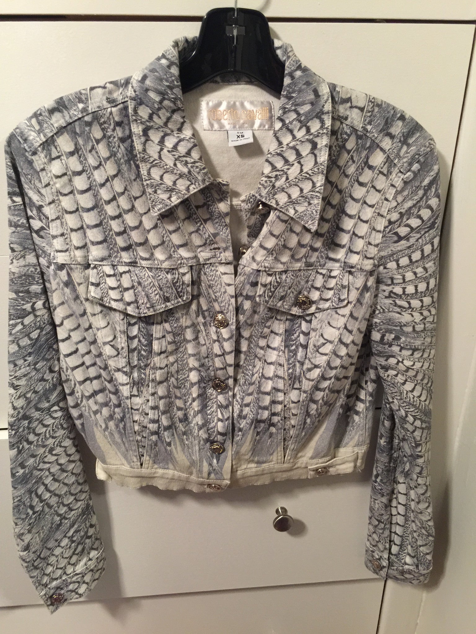 Roberto Cavalli Denim Jacket-New Neu Glamour | Preloved Designer Jewelry, Shoes &amp; Handbags.