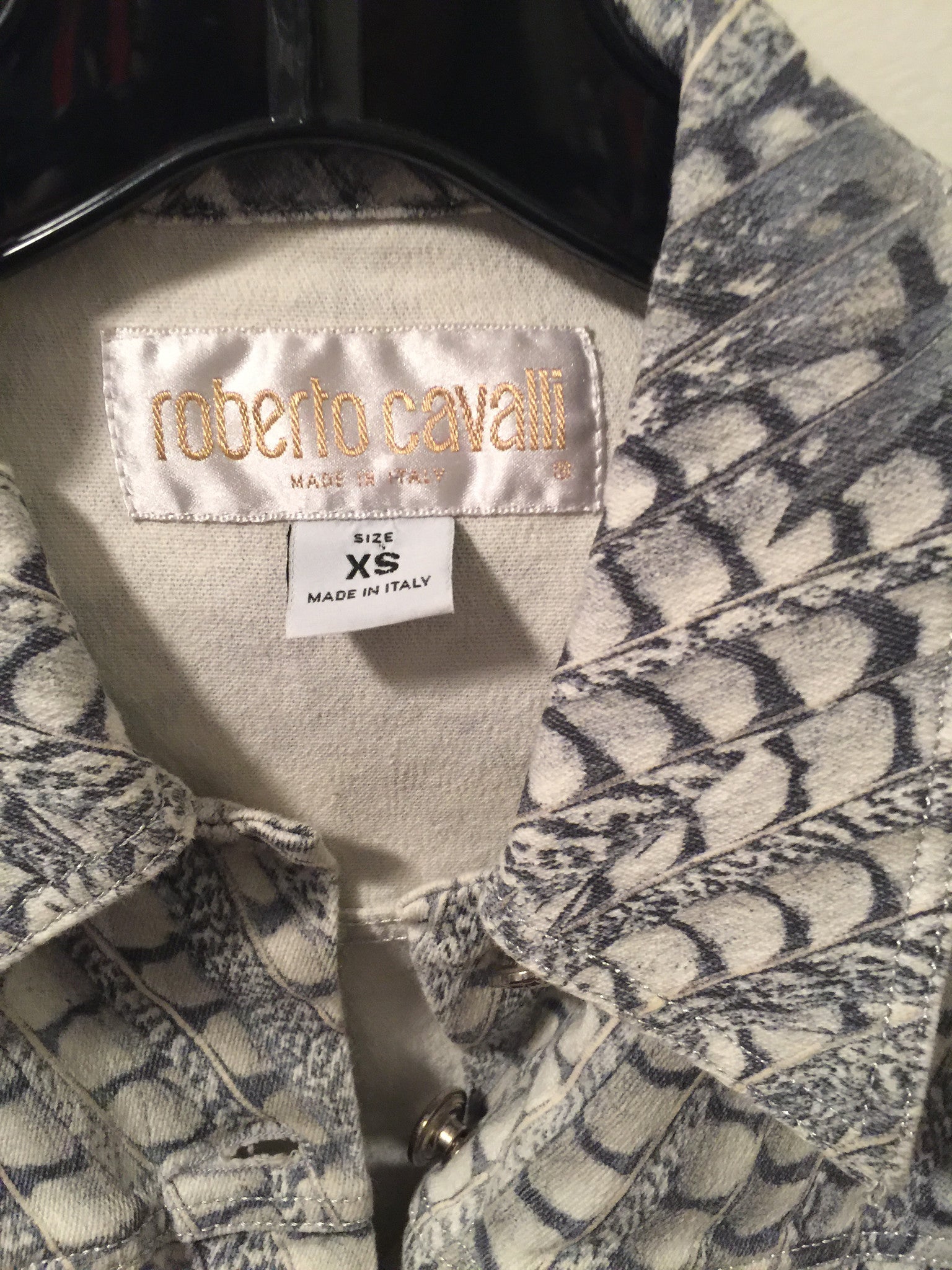 Roberto Cavalli Denim Jacket-New Neu Glamour | Preloved Designer Jewelry, Shoes &amp; Handbags.