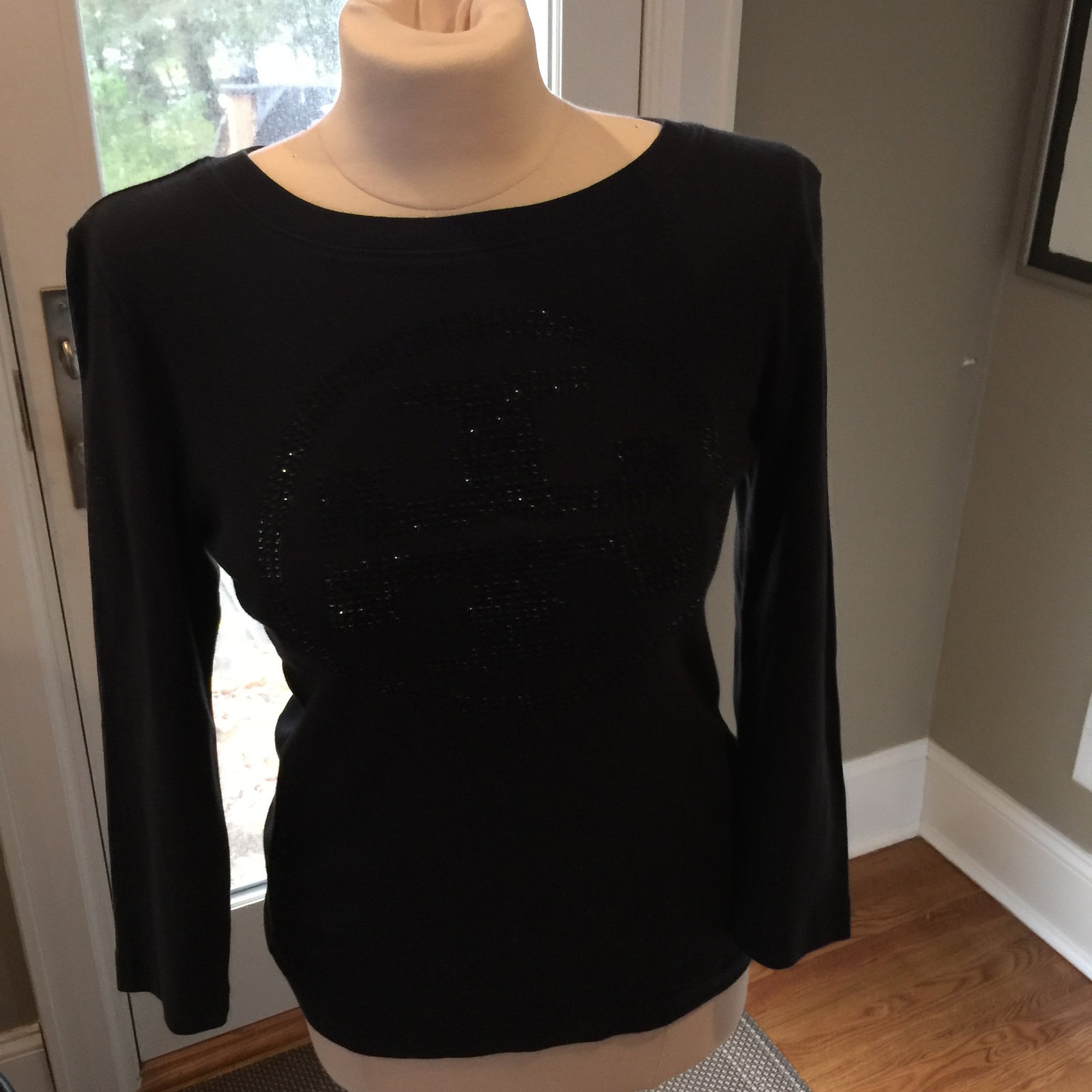 Tory Burch Black Cotton Long Sleeved Top-New Neu Glamour | Preloved Designer Jewelry, Shoes &amp; Handbags.