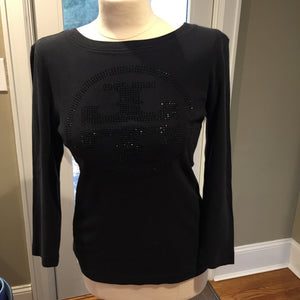 Tory Burch Black Cotton Long Sleeved Top-New Neu Glamour | Preloved Designer Jewelry, Shoes &amp; Handbags.