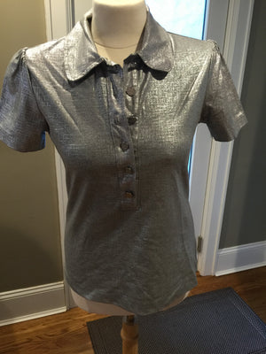 Tory Burch Grey Polo Shirt-New Neu Glamour | Preloved Designer Jewelry, Shoes &amp; Handbags.