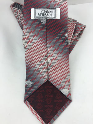 Versace Red and Grey Tie-New Neu Glamour | Preloved Designer Jewelry, Shoes &amp; Handbags.