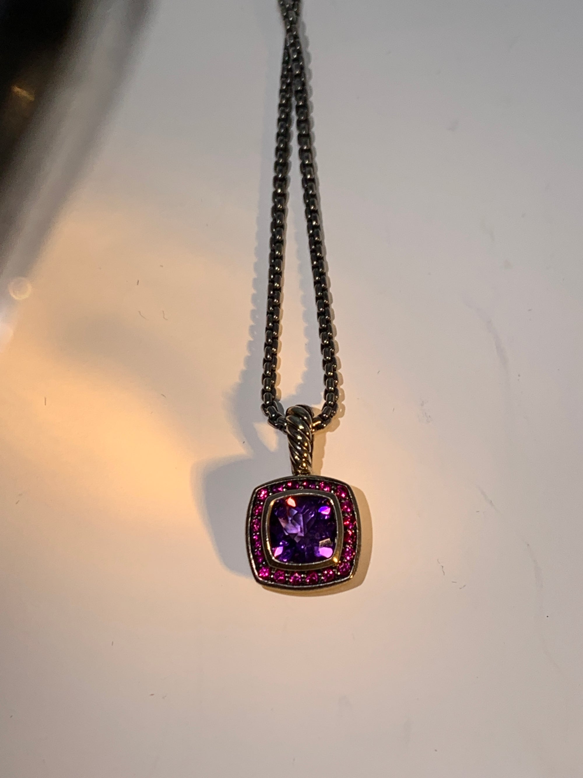 David Yurman Amethyst and Pink Diamond Necklace!-New Neu Glamour | Preloved Designer Jewelry, Shoes &amp; Handbags.