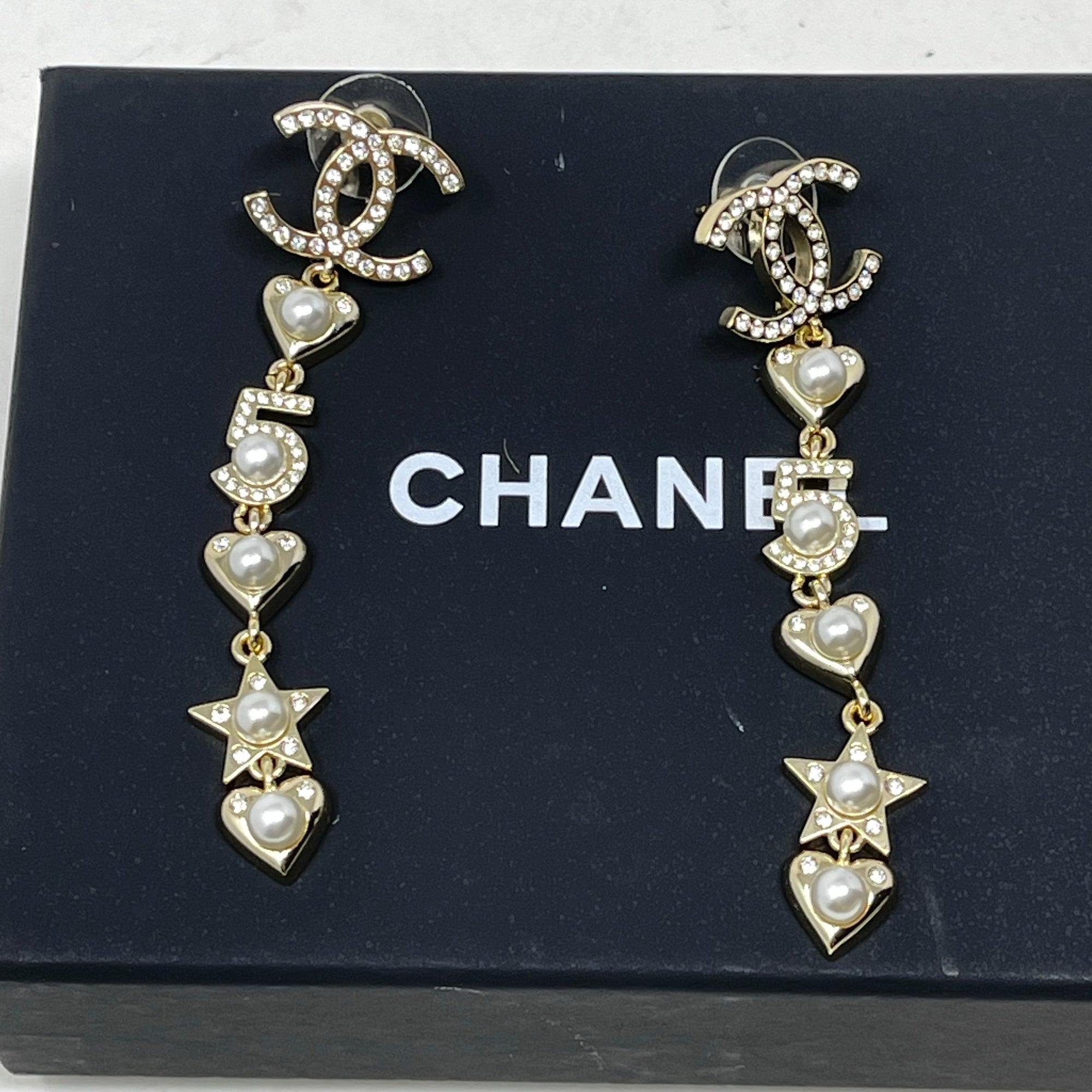 Chanel No. 5 Pierced Faux Pearl Earrings!