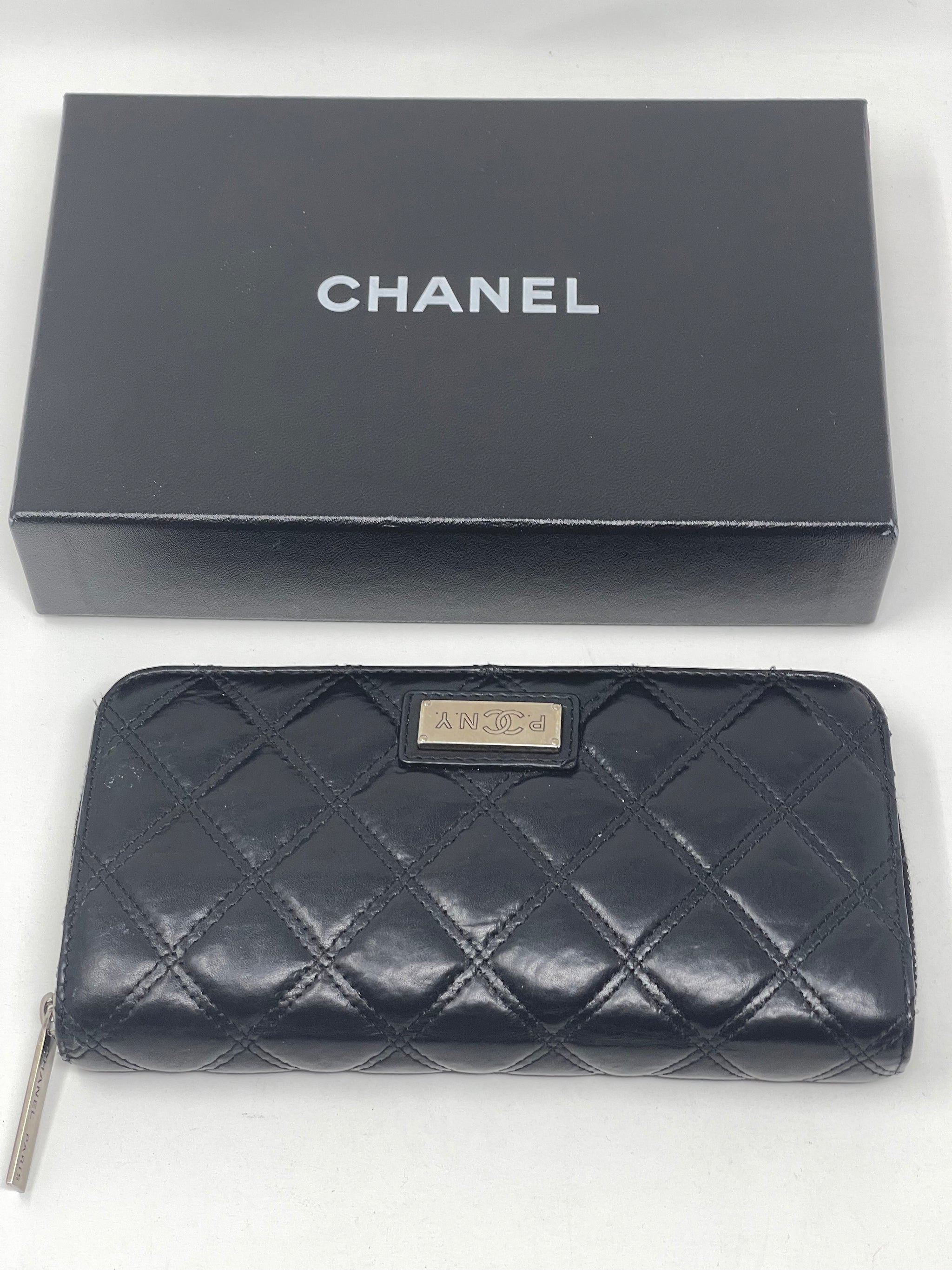 chanel zip around wallet