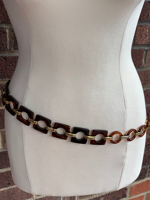 Yves St. Laurent Tortoishell & Brass Belt!-New Neu Glamour | Preloved Designer Jewelry, Shoes &amp; Handbags.
