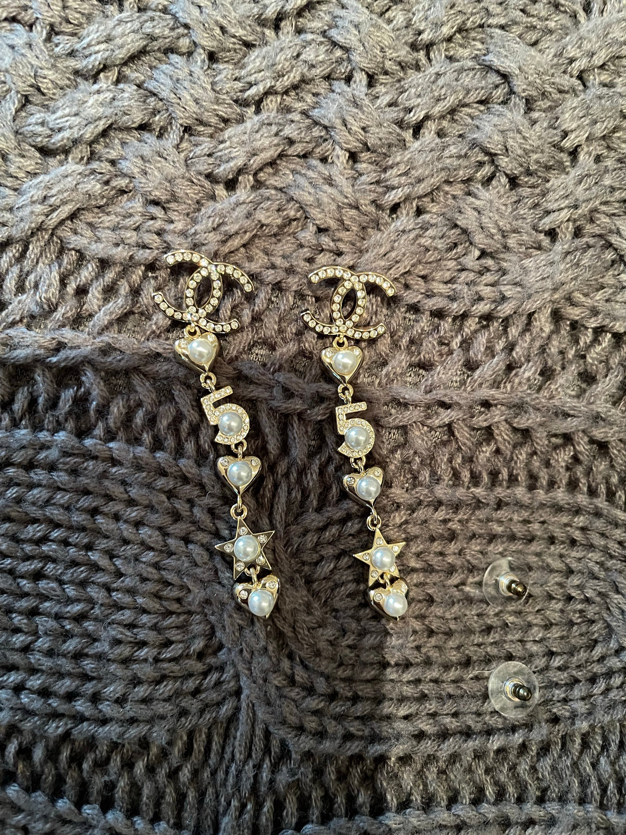 Chanel No. 5 Pierced Faux Pearl Earrings!