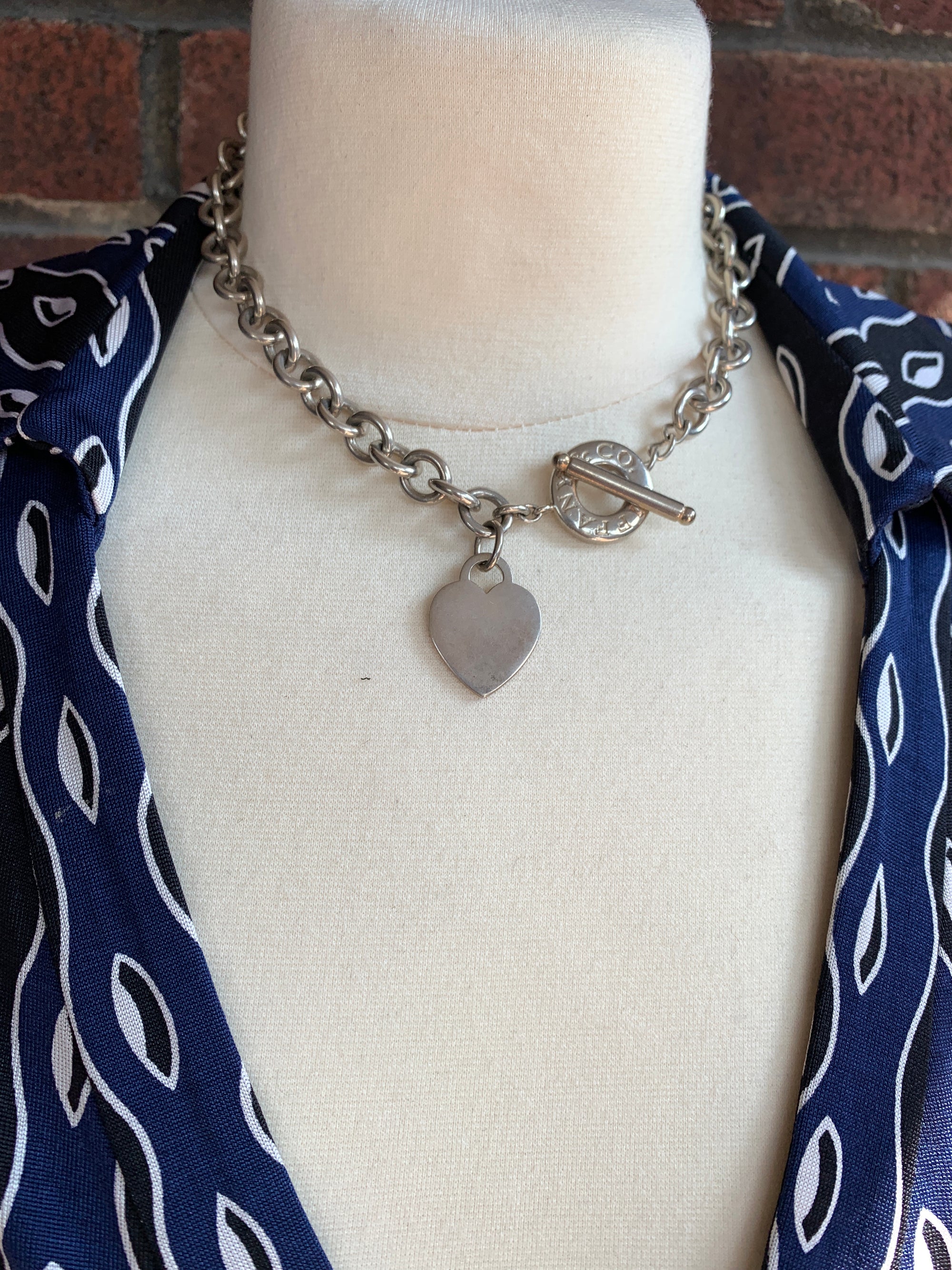 Tiffany Heart & Toggle Choker-New Neu Glamour | Preloved Designer Jewelry, Shoes &amp; Handbags.