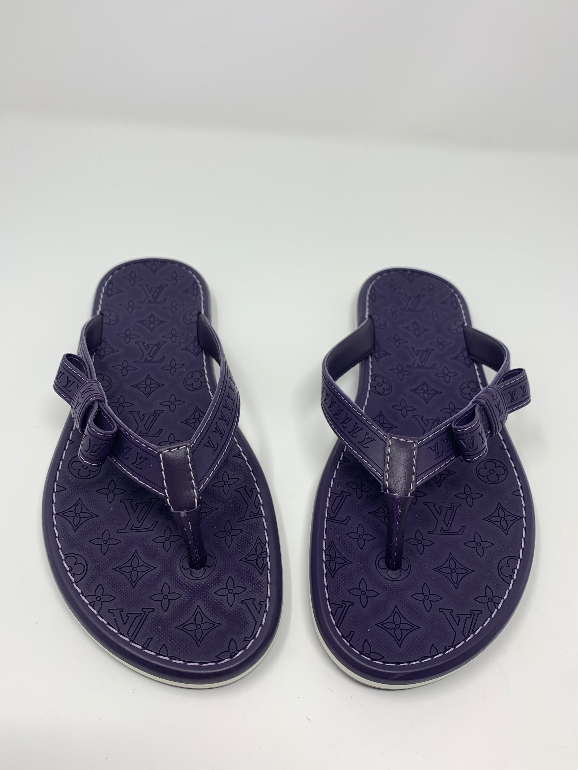 Louis Vuitton Leather Flip Flops!-New Neu Glamour | Preloved Designer Jewelry, Shoes &amp; Handbags.