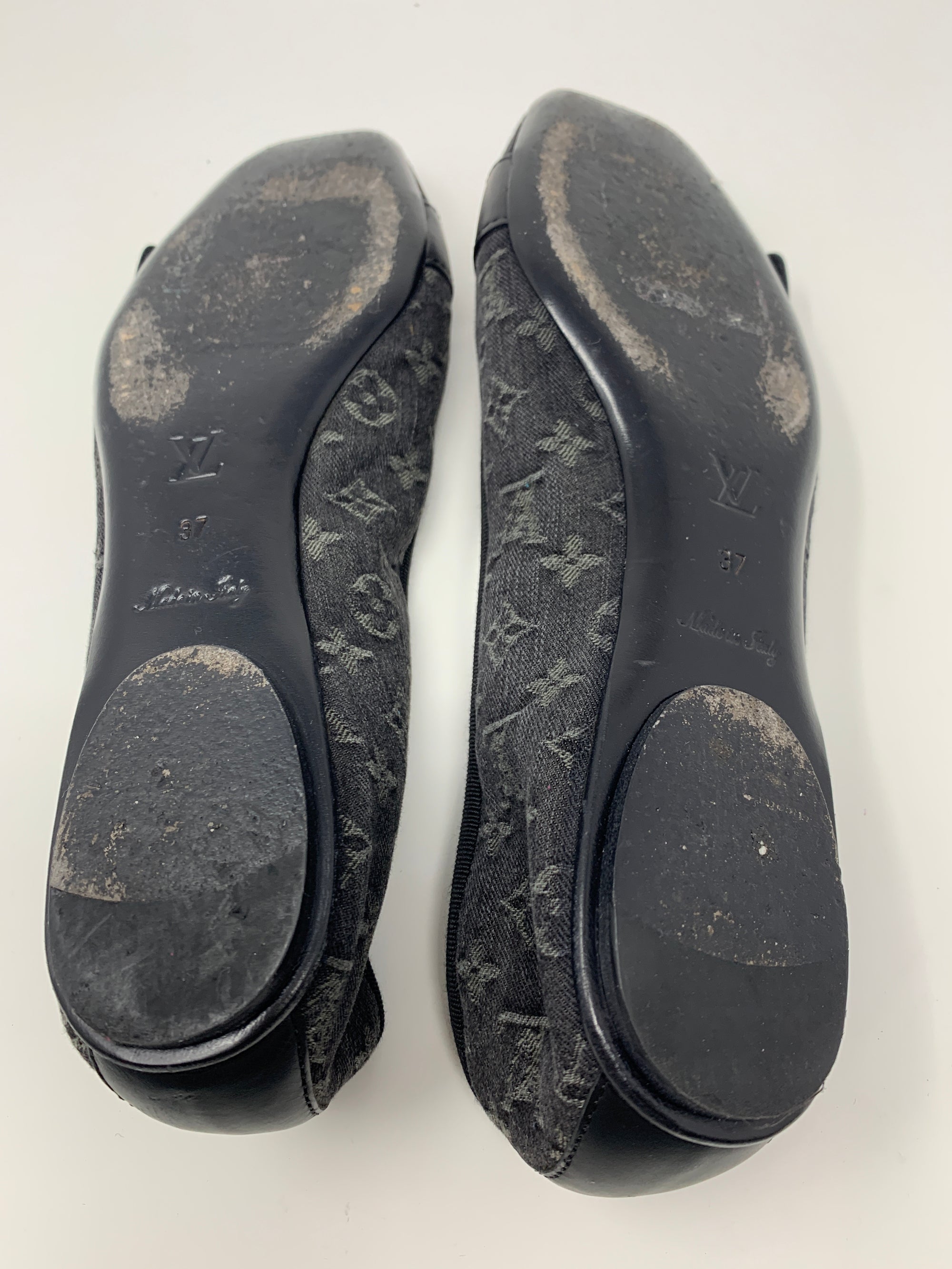 Louis Vuitton Black Denim Flats!-New Neu Glamour | Preloved Designer Jewelry, Shoes &amp; Handbags.