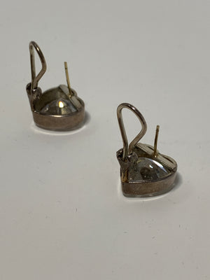 Sterling Silver Rhinestone Heart Earrings-New Neu Glamour | Preloved Designer Jewelry, Shoes &amp; Handbags.