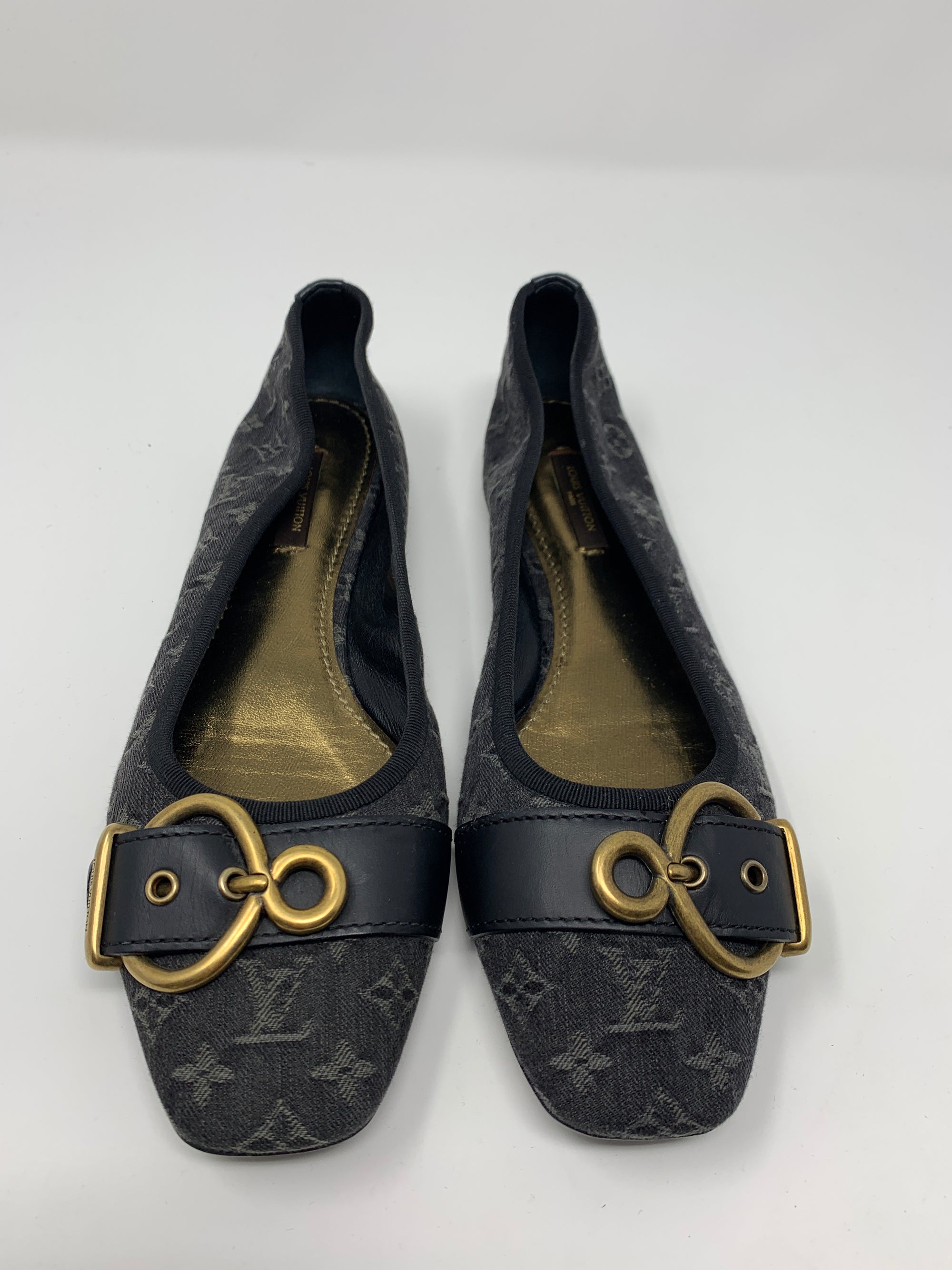 Louis Vuitton Black Denim Flats!-New Neu Glamour | Preloved Designer Jewelry, Shoes &amp; Handbags.