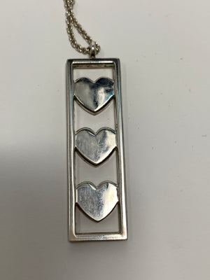 Tiffany Sterling Silver 3 Heart Pendant Necklace!-New Neu Glamour | Preloved Designer Jewelry, Shoes &amp; Handbags.