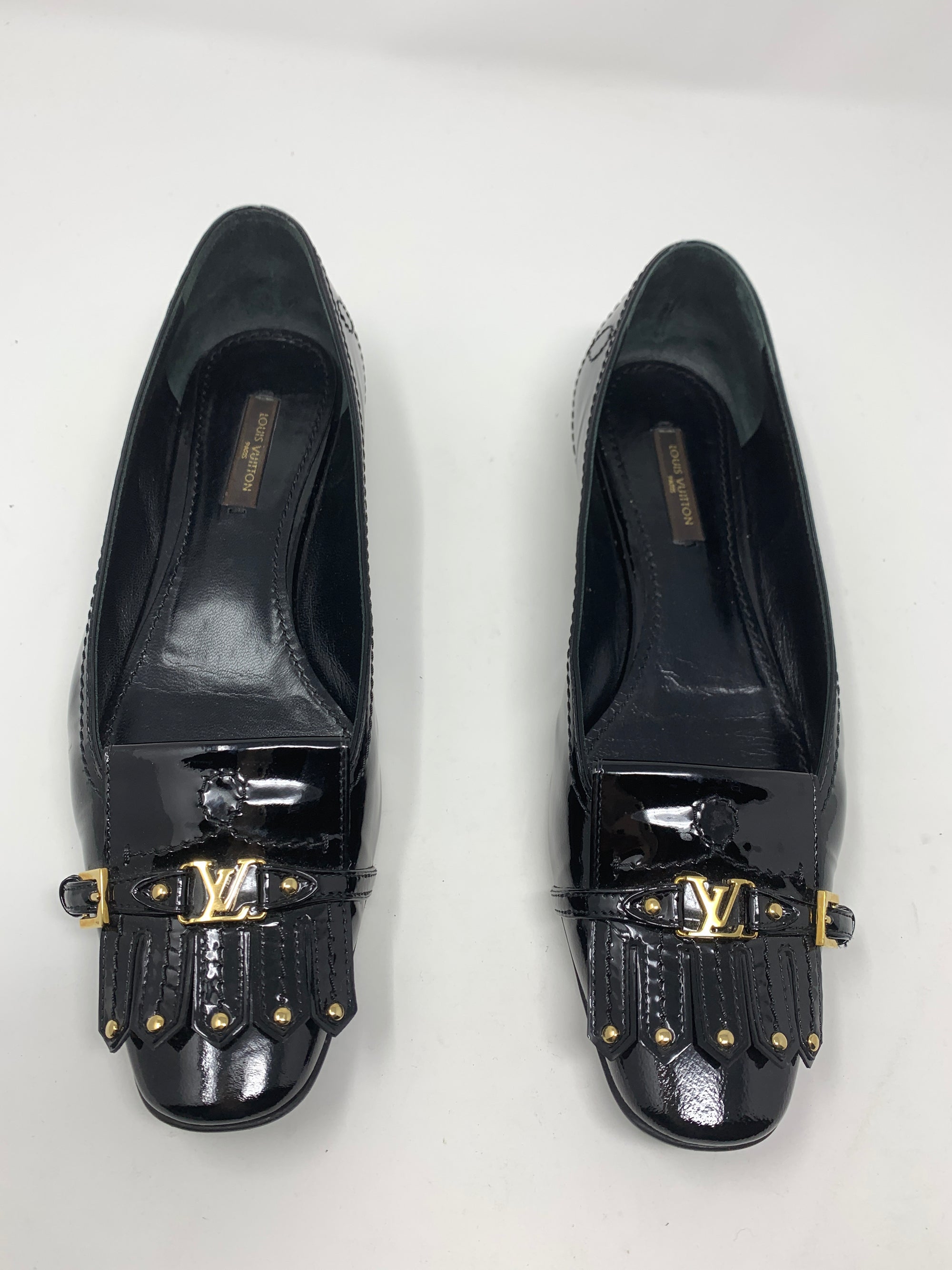 Louis Vuitton Black Patent Leather Shoes!-New Neu Glamour | Preloved Designer Jewelry, Shoes &amp; Handbags.