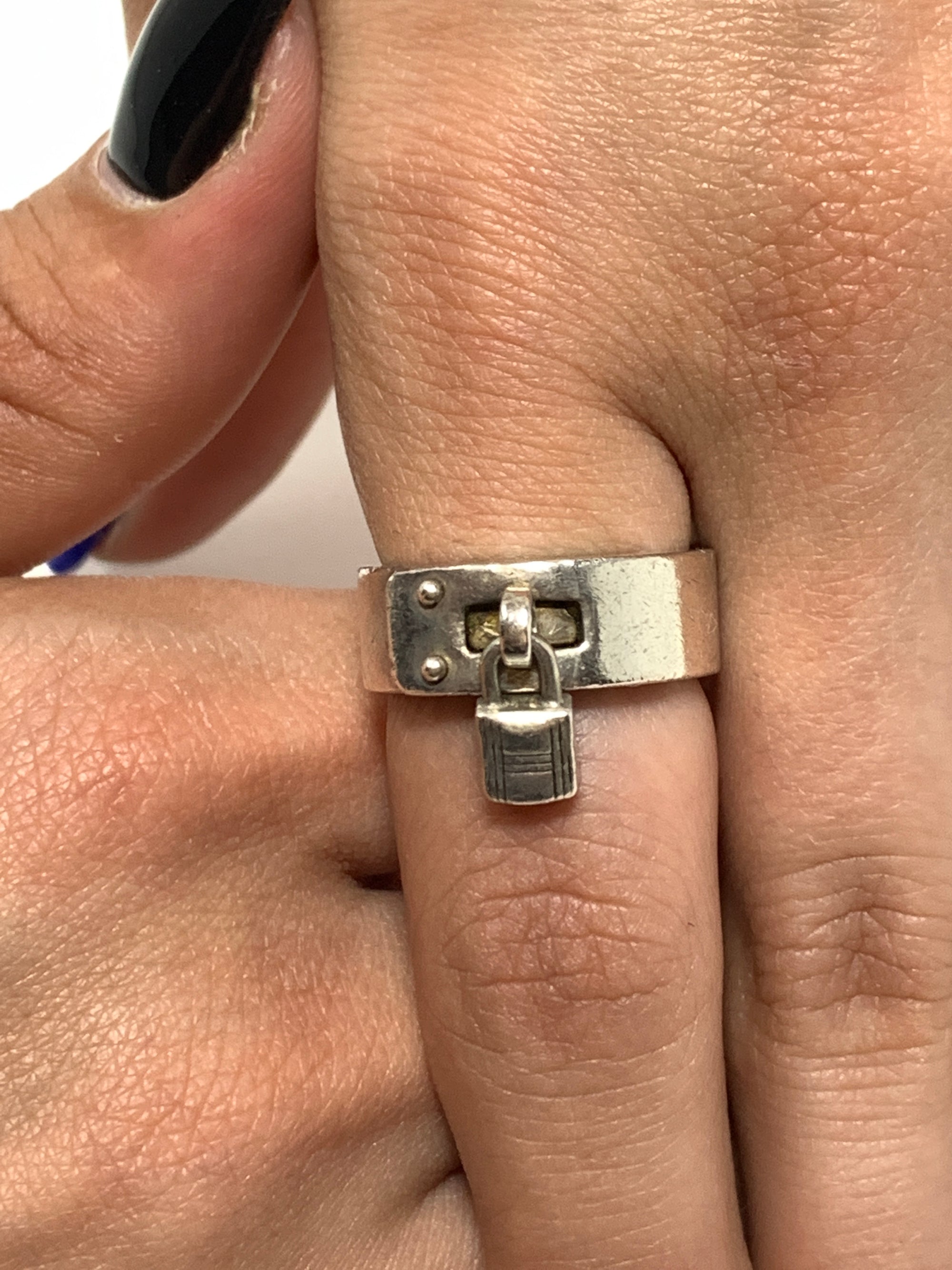 Hermès H Lock Sterling Silver Ring.-New Neu Glamour | Preloved Designer Jewelry, Shoes &amp; Handbags.