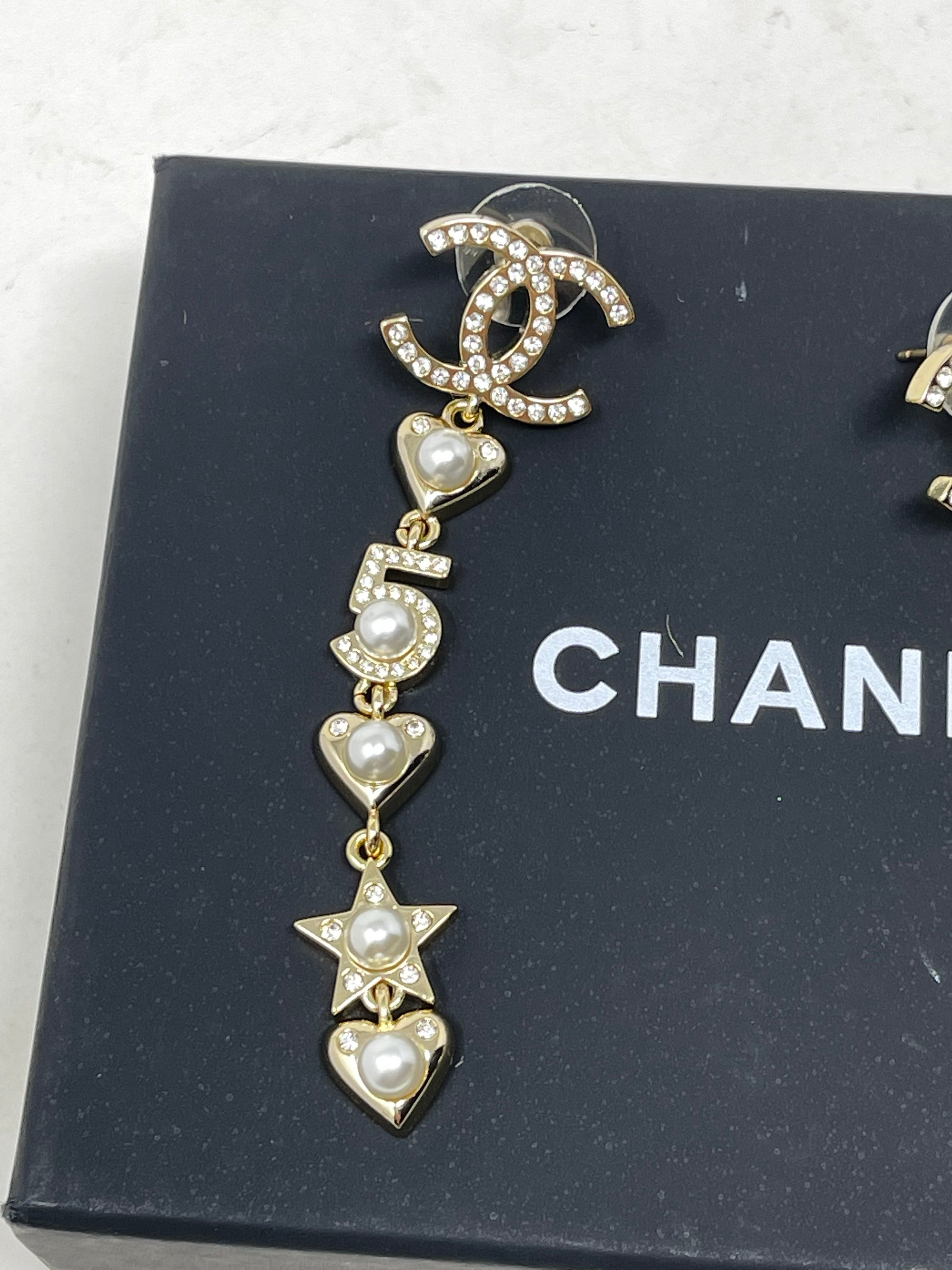 Chanel No. 5 Pierced Faux Pearl Earrings!