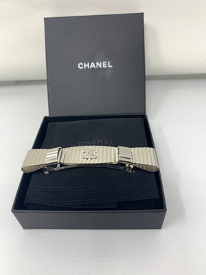 Chanel Silver Ribbon Barrette!-New Neu Glamour | Preloved Designer Jewelry, Shoes &amp; Handbags.
