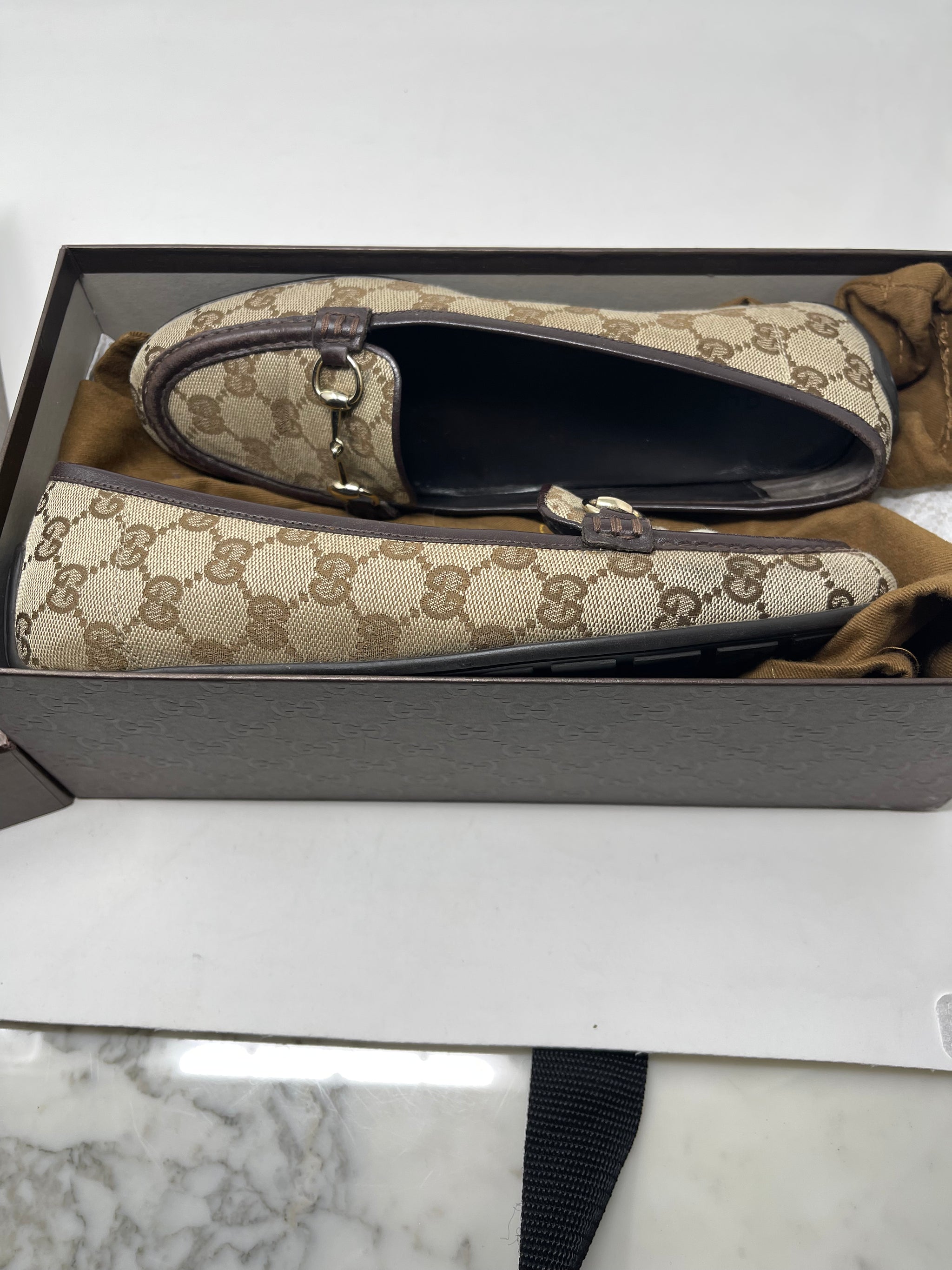 Gucci monogram loafers sales