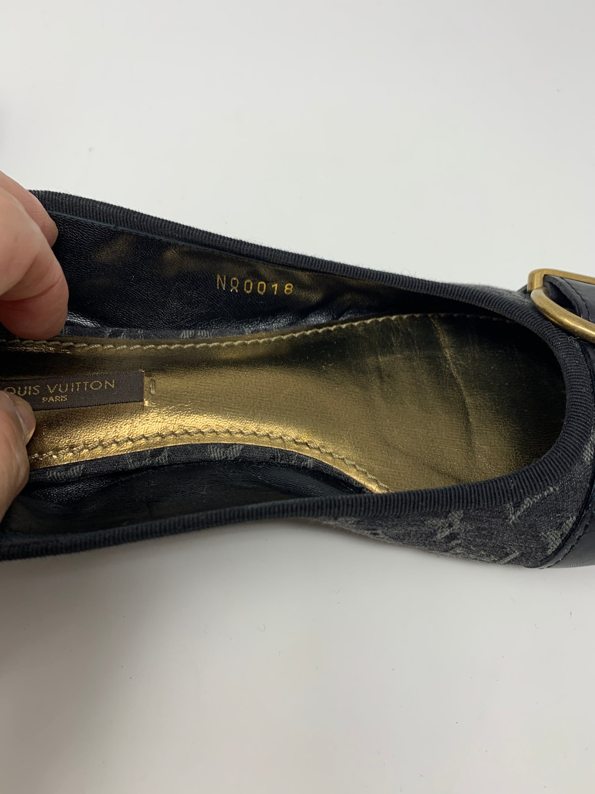 Louis Vuitton Black Denim Flats!-New Neu Glamour | Preloved Designer Jewelry, Shoes &amp; Handbags.