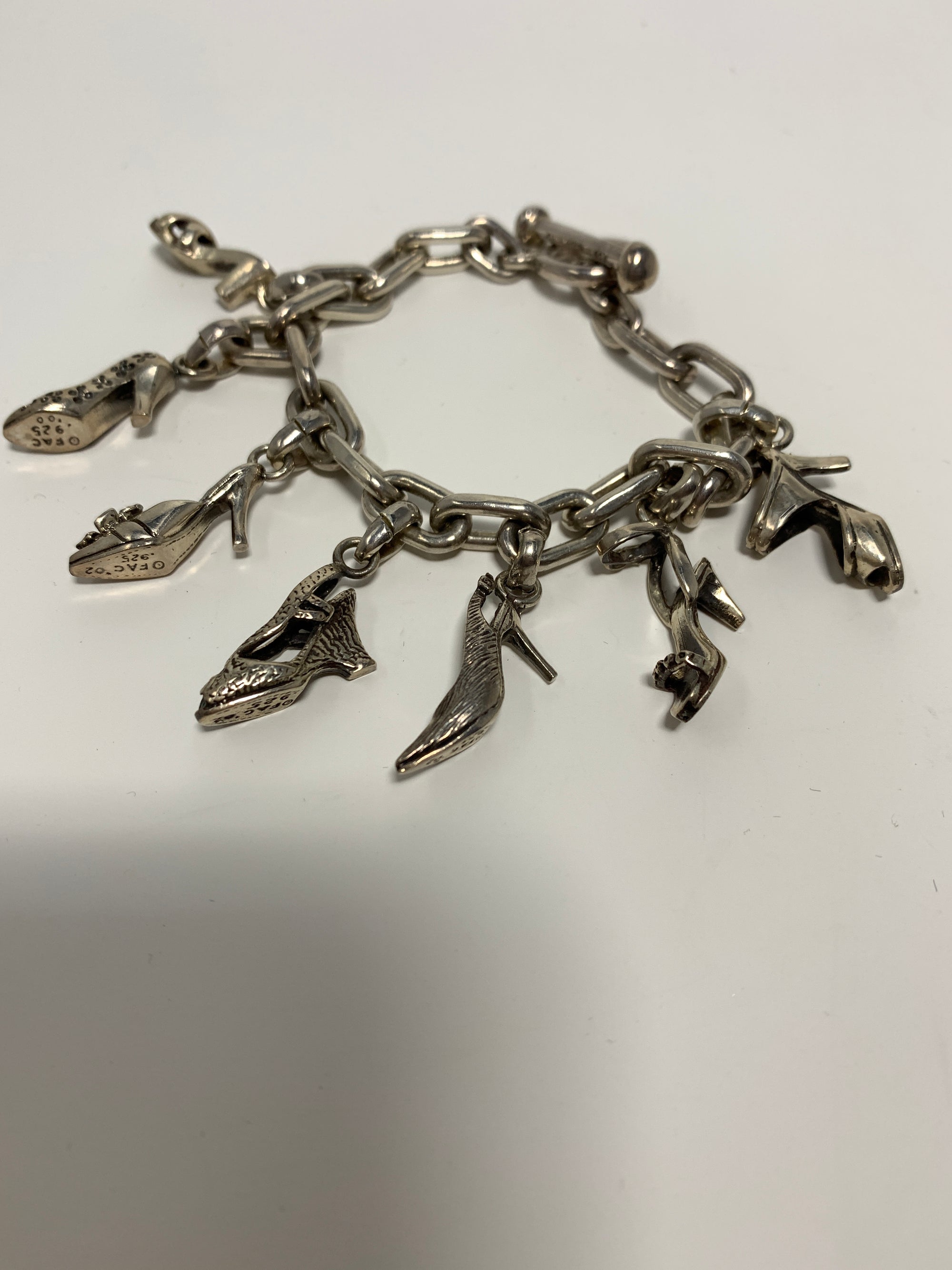 Sterling Silver Shoe Charm Bracelet!-New Neu Glamour | Preloved Designer Jewelry, Shoes &amp; Handbags.