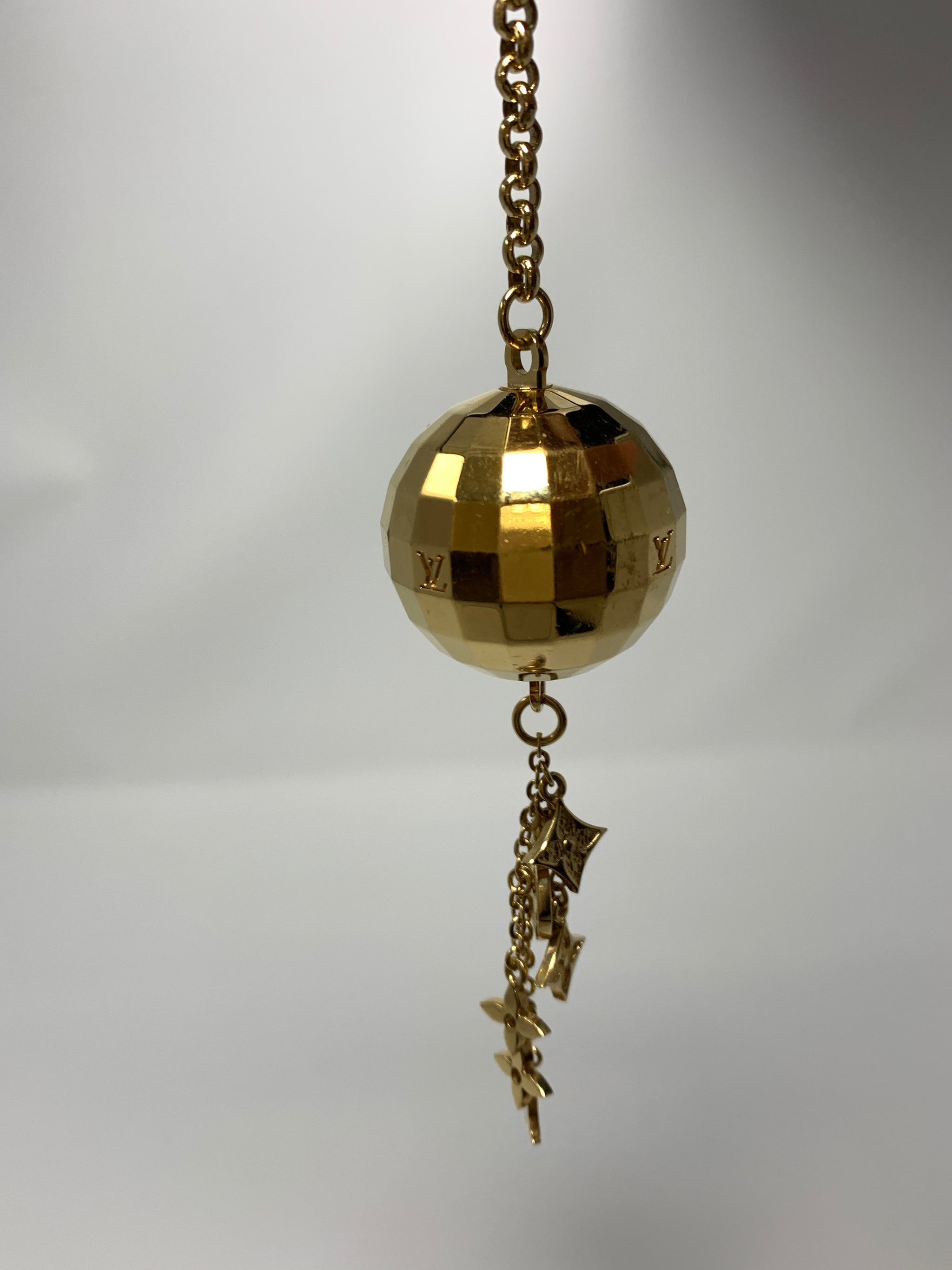 Louis Vuitton Silver Disco Ball Charm Key Ring Louis Vuitton