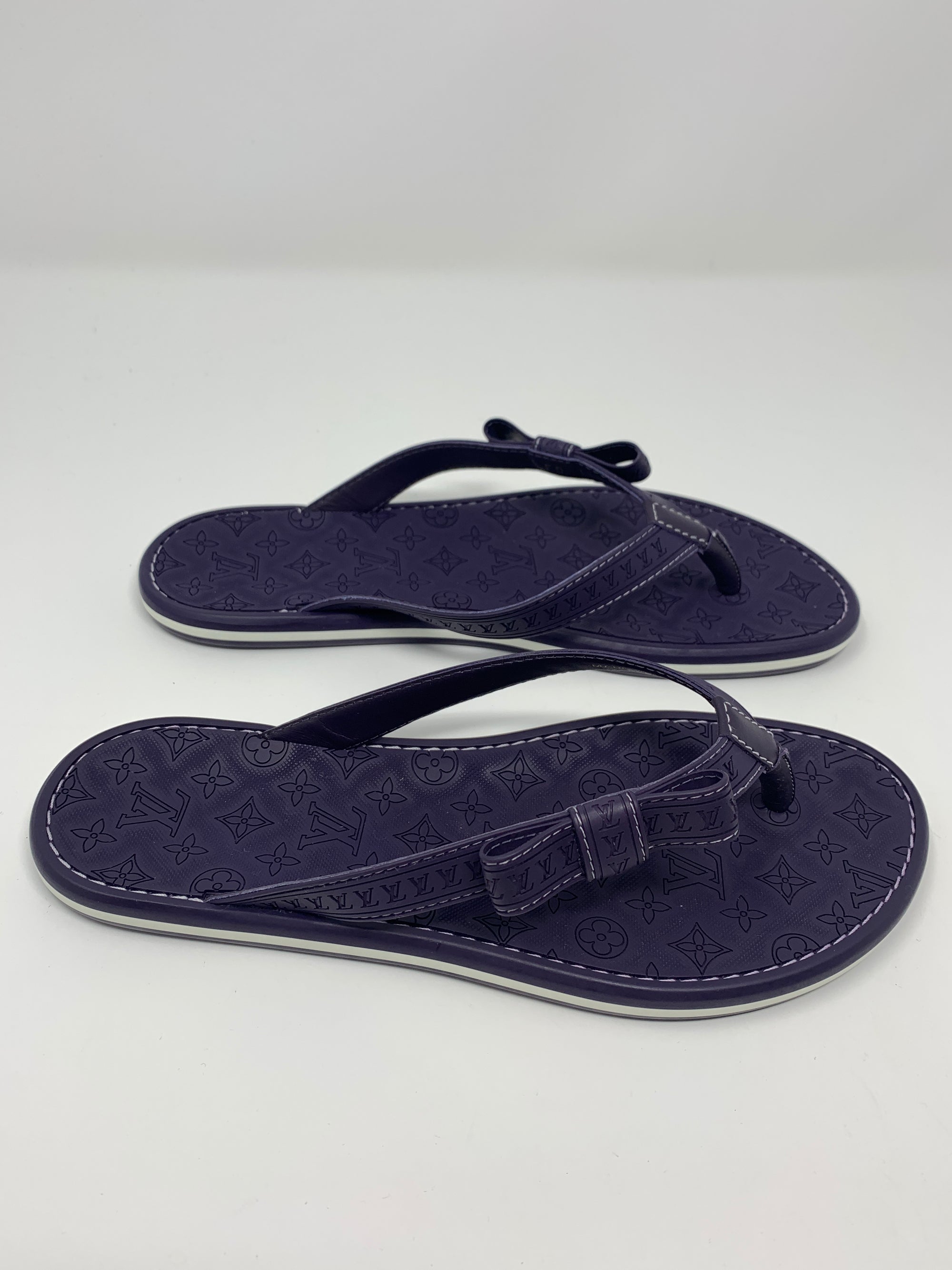 Louis Vuitton Leather Flip Flops!-New Neu Glamour | Preloved Designer Jewelry, Shoes &amp; Handbags.