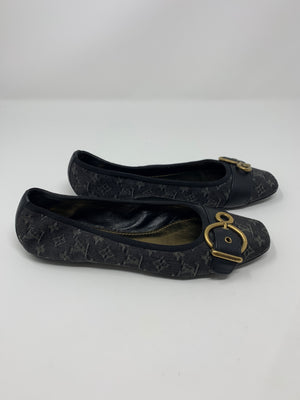 Louis Vuitton Black Denim Flats!-New Neu Glamour | Preloved Designer Jewelry, Shoes &amp; Handbags.