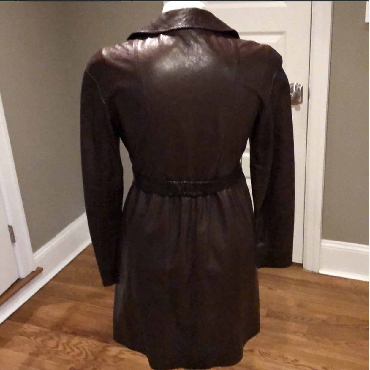 Miu Miu Brown Leather Trench Coat.-New Neu Glamour | Preloved Designer Jewelry, Shoes &amp; Handbags.