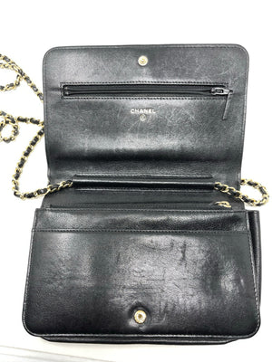 Chanel Wallet On A Chain Black/Beige Crossbody Bag!